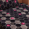 Honeycomb Print Black 120 TC 100% Pure Cotton Bedsheet - Dream Care Furnishings Private Limited