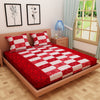 Modern Art Print Red 120 TC 100% Pure Cotton Bedsheet - Dream Care Furnishings Private Limited