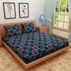 Spinner Print Blue 120 TC 100% Pure Cotton Bedsheet - Dream Care Furnishings Private Limited