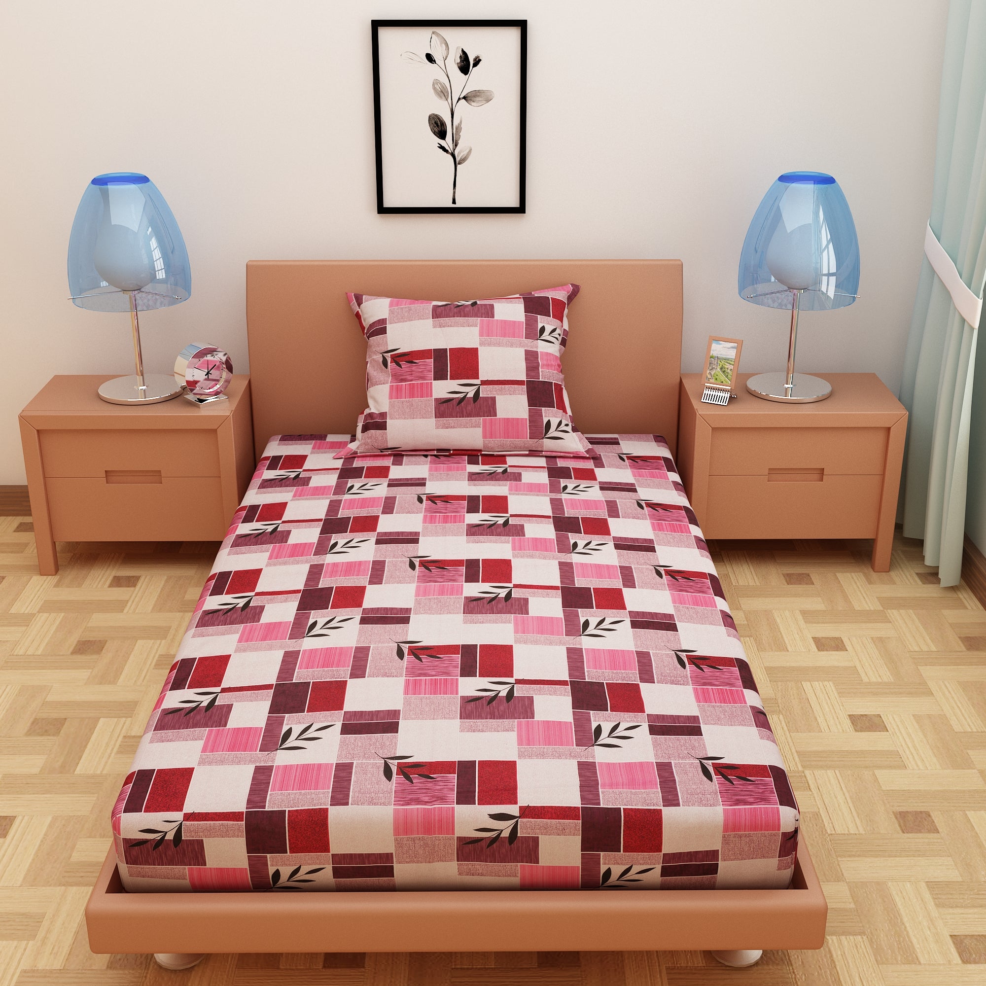 Zentangle Art Pink 120 TC 100% Pure Cotton Bedsheet - Dream Care Furnishings Private Limited