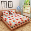 Floral Print Orange 120 TC 100% Pure Cotton Bedsheet - Dream Care Furnishings Private Limited