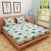 Floral Print Green 120 TC 100% Pure Cotton Bedsheet - Dream Care Furnishings Private Limited