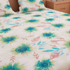 Floral Print Green 120 TC 100% Pure Cotton Bedsheet - Dream Care Furnishings Private Limited