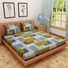 Geometric Print Green 120 TC 100% Pure Cotton Bedsheet - Dream Care Furnishings Private Limited