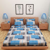 Geometric Print Blue 120 TC 100% Pure Cotton Bedsheet - Dream Care Furnishings Private Limited
