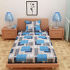 Geometric Print Blue 120 TC 100% Pure Cotton Bedsheet - Dream Care Furnishings Private Limited