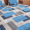 Geometric Print Blue 120 TC 100% Pure Cotton Bedsheet - Dream Care Furnishings Private Limited