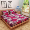 Geometric Print Pink 120 TC 100% Pure Cotton Bedsheet - Dream Care Furnishings Private Limited