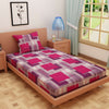 Geometric Print Pink 120 TC 100% Pure Cotton Bedsheet - Dream Care Furnishings Private Limited