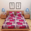 Geometric Print Pink 120 TC 100% Pure Cotton Bedsheet - Dream Care Furnishings Private Limited