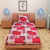 Geometric Print Red 120 TC 100% Pure Cotton Bedsheet - Dream Care Furnishings Private Limited