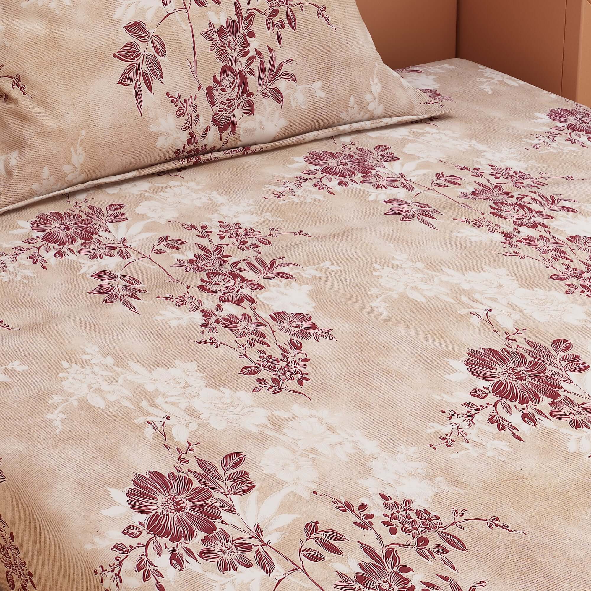 Floral Print Jam 120 TC 100% Pure Cotton Bedsheet - Dream Care Furnishings Private Limited
