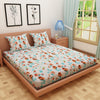 Tulip Print Mustard 120 TC 100% Pure Cotton Bedsheet - Dream Care Furnishings Private Limited