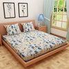 Tulip Print Blue 120 TC 100% Pure Cotton Bedsheet - Dream Care Furnishings Private Limited