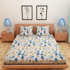 Tulip Print Blue 120 TC 100% Pure Cotton Bedsheet - Dream Care Furnishings Private Limited