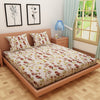 Tulip Print Brown 120 TC 100% Pure Cotton Bedsheet - Dream Care Furnishings Private Limited