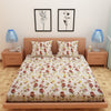 Tulip Print Brown 120 TC 100% Pure Cotton Bedsheet - Dream Care Furnishings Private Limited