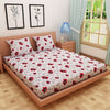 Floral Print Red & Black 120 TC 100% Pure Cotton Bedsheet - Dream Care Furnishings Private Limited