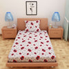 Load image into Gallery viewer, Floral Print Red &amp; Black 120 TC 100% Pure Cotton Bedsheet - Dream Care Furnishings Private Limited