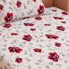 Floral Print Red & Black 120 TC 100% Pure Cotton Bedsheet - Dream Care Furnishings Private Limited