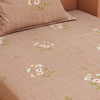 Load image into Gallery viewer, Floral Print Coffee 180 TC 100% Pure Cotton Bedsheet - Dream Care Furnishings Private Limited