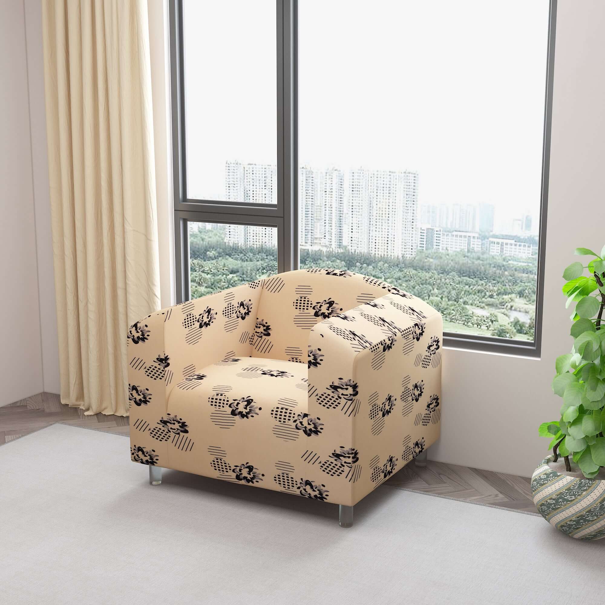 Marigold Printed Sofa Protector Cover Full Stretchable, MG22