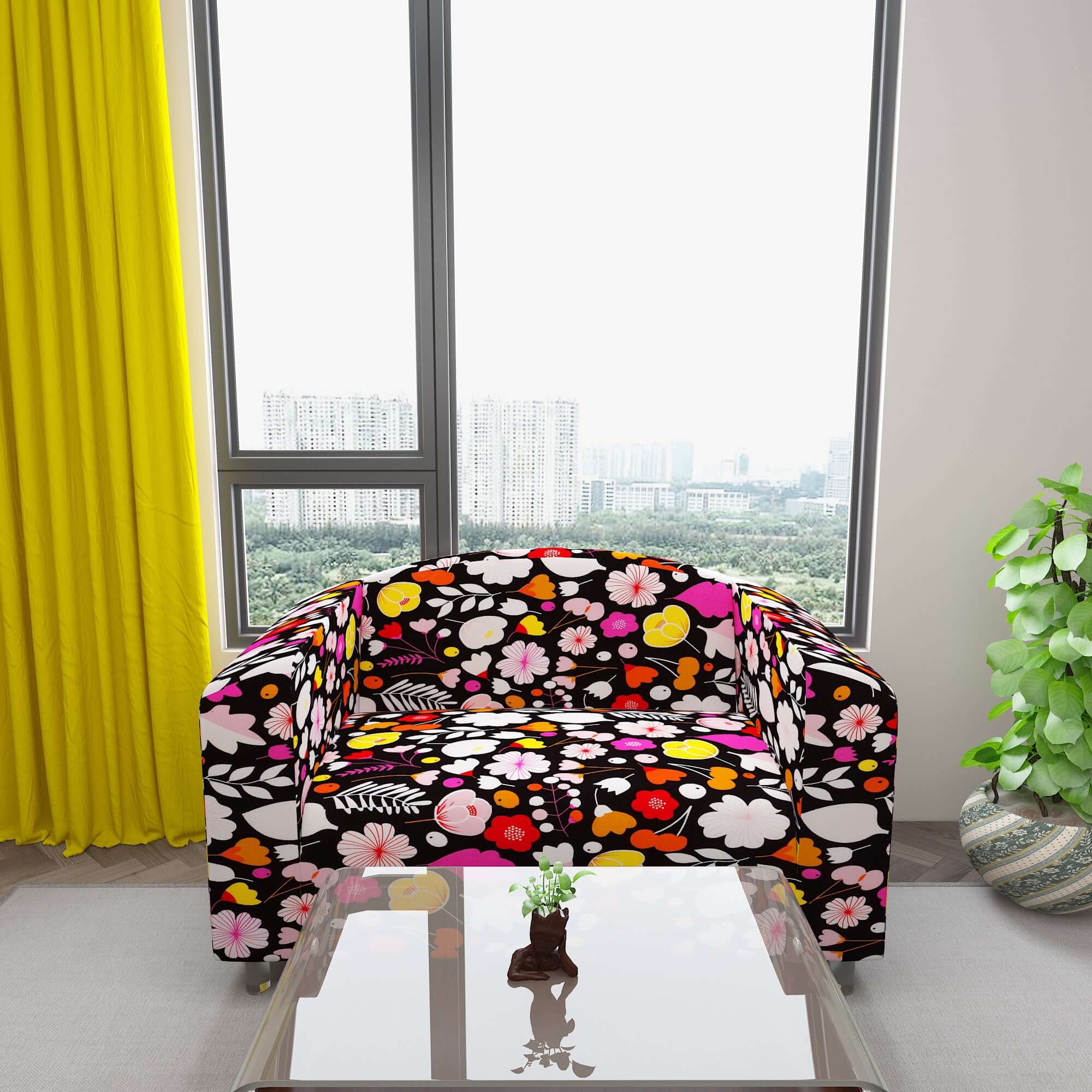 Marigold Printed Sofa Protector Cover Full Stretchable, MG04