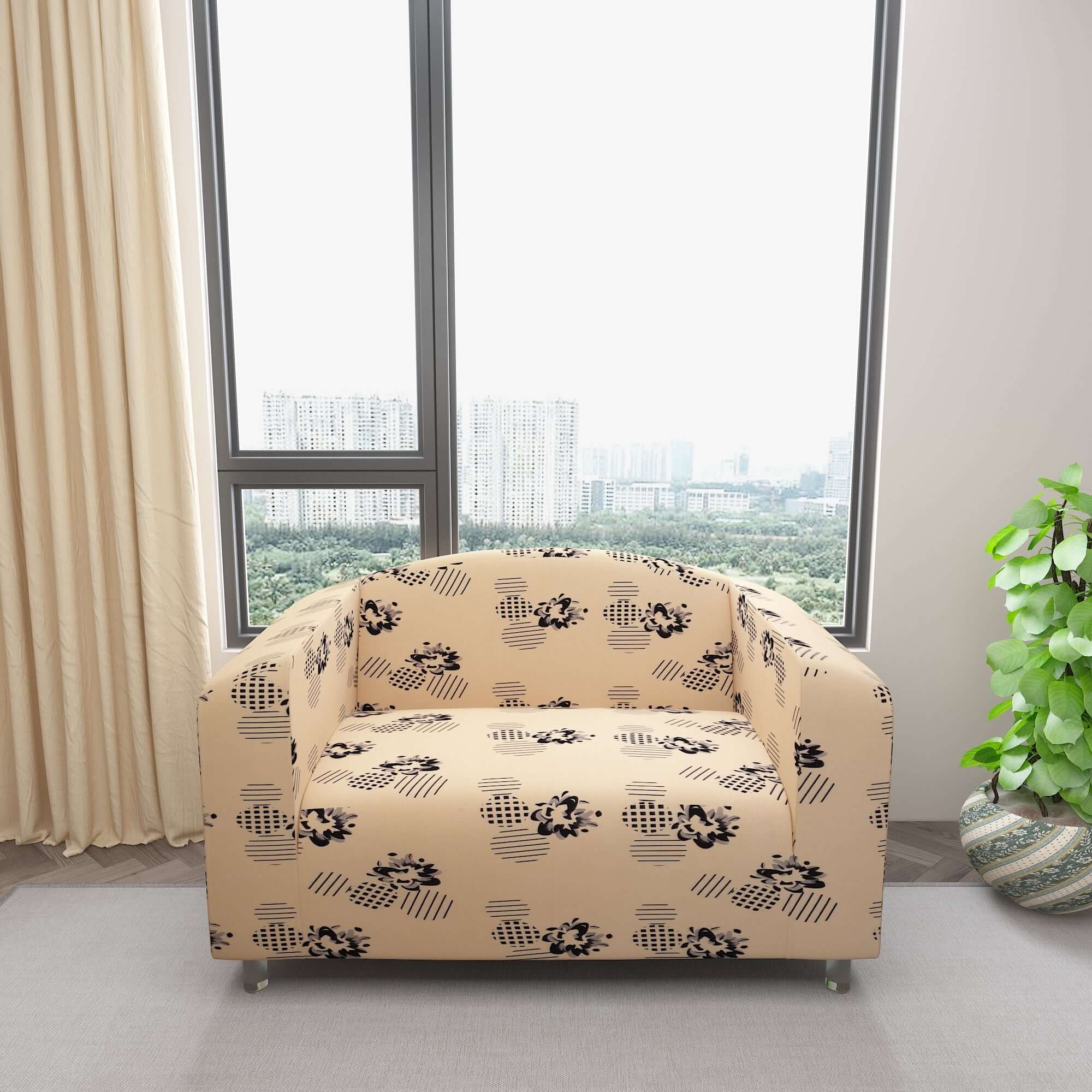 Marigold Printed Sofa Protector Cover Full Stretchable, MG22