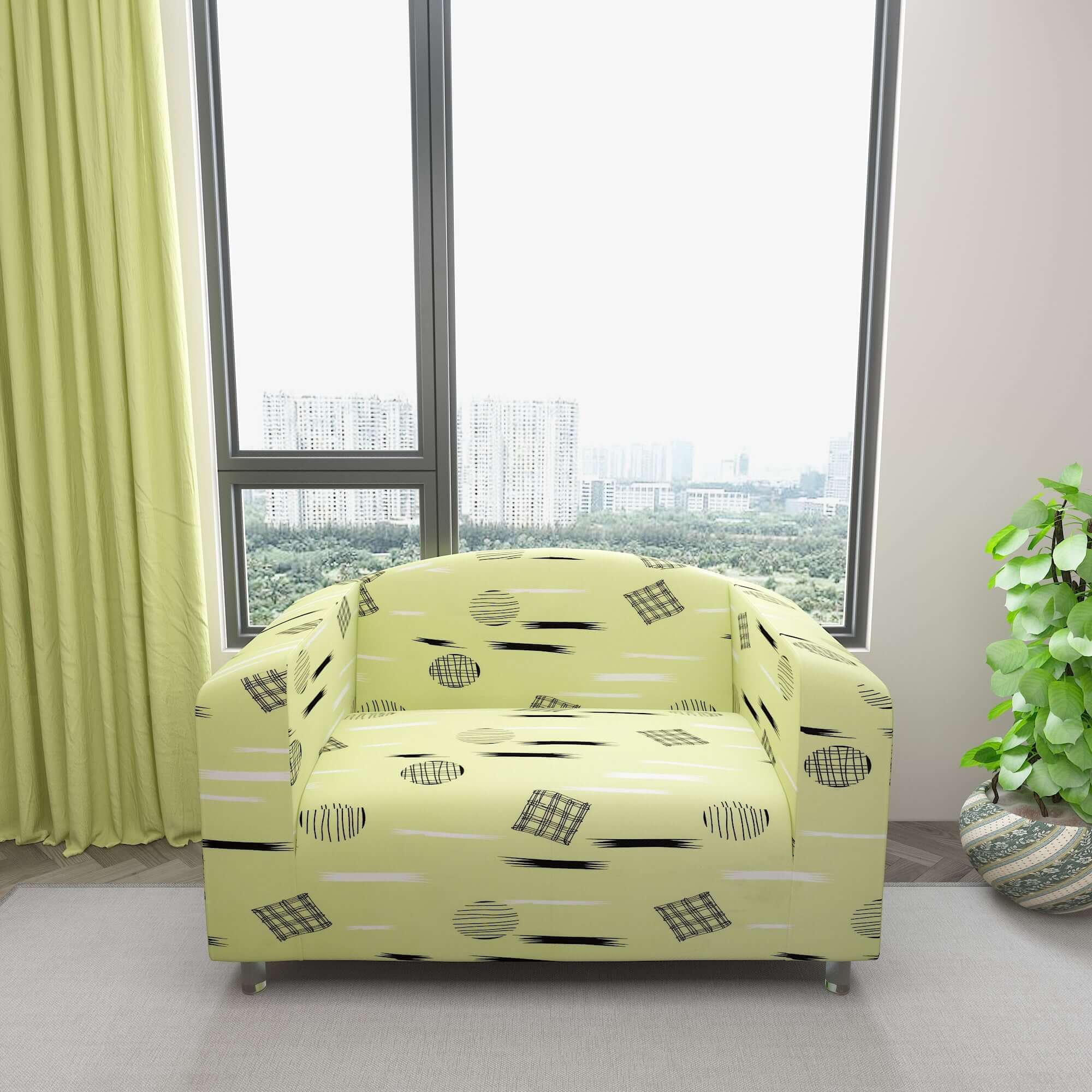 Marigold Printed Sofa Protector Cover Full Stretchable, MG44