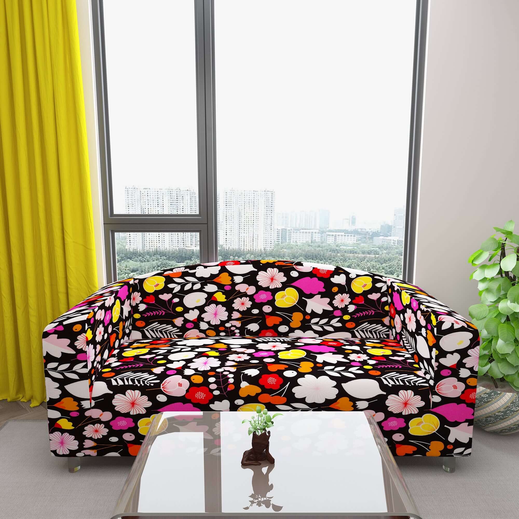 Marigold Printed Sofa Protector Cover Full Stretchable, MG04