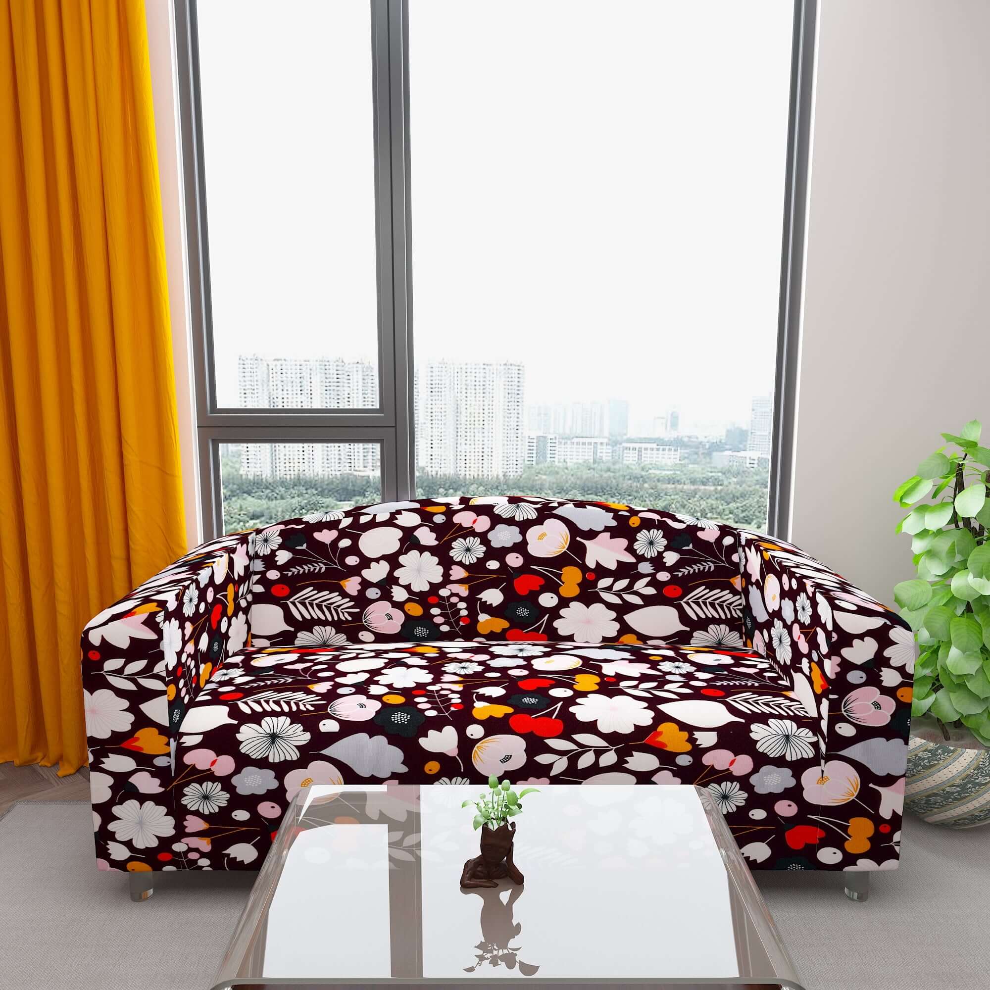 Marigold Printed Sofa Protector Cover Full Stretchable, MG06