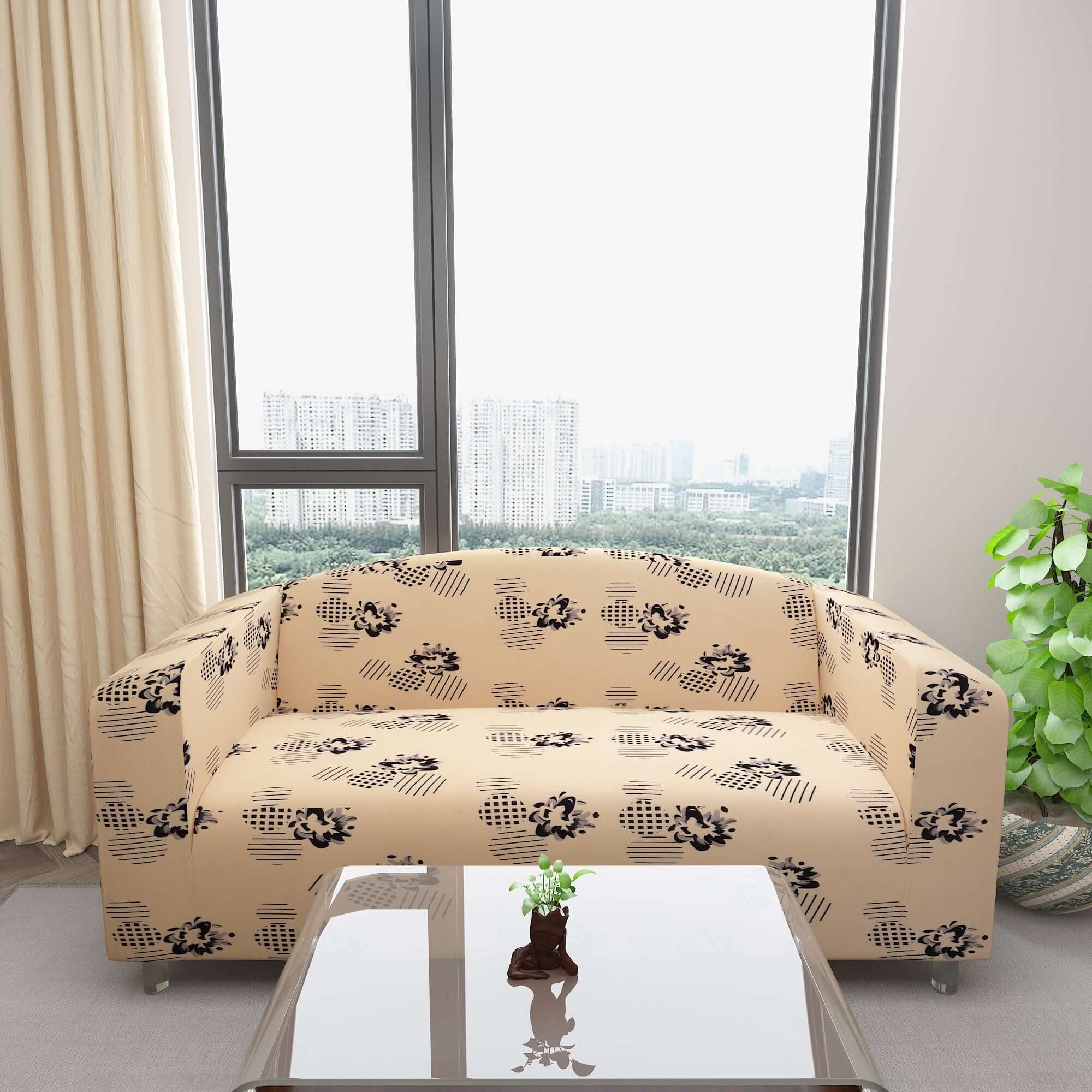 Marigold Printed Sofa Protector Cover Full Stretchable, MG22