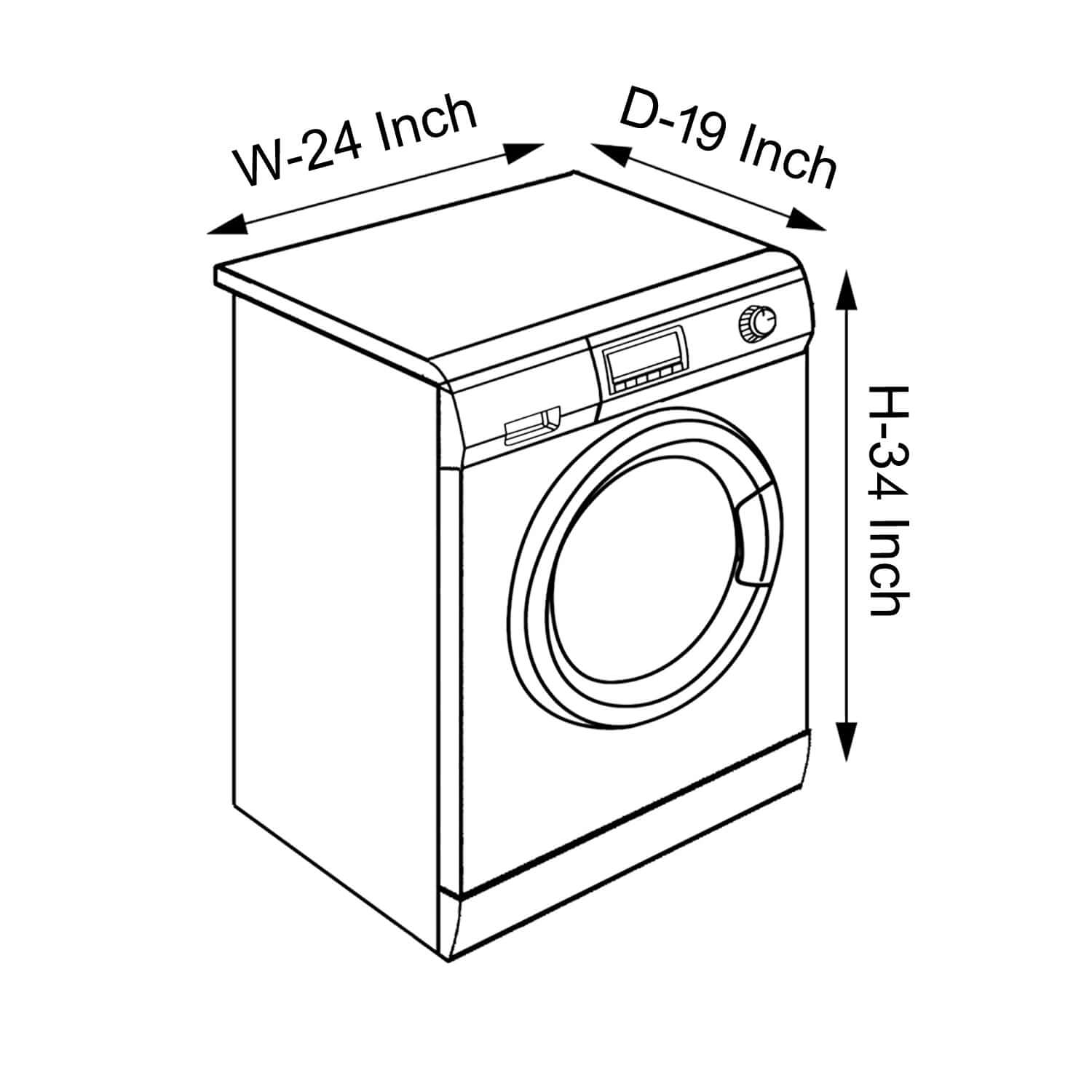 Fully Automatic Front Load Washing Machine Cover, Off White