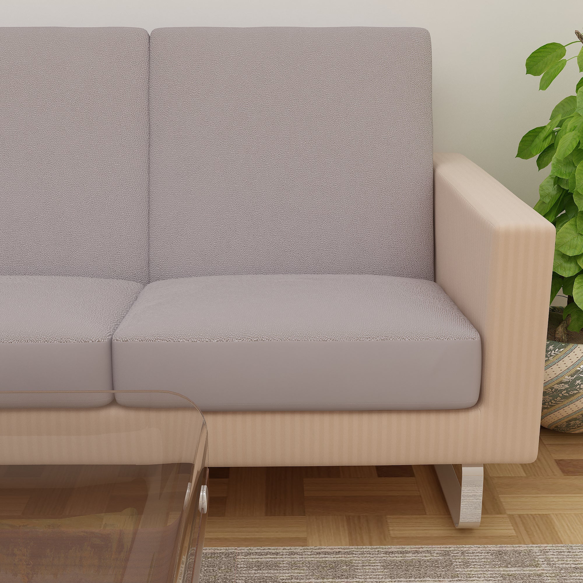 Waterproof Sofa Seat Protector Cover with Stretchable Elastic, Grey - Dream Care Furnishings Private Limited
