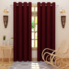 Solid Blackout Curtains, Maroon - Set of 2 - Dream Care Furnishings Private Limited