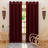 Solid Blackout Curtains, Maroon - Set of 2 - Dream Care Furnishings Private Limited