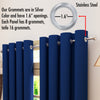 Solid Blackout Curtains, Blue - Set of 2 - Dream Care Furnishings Private Limited