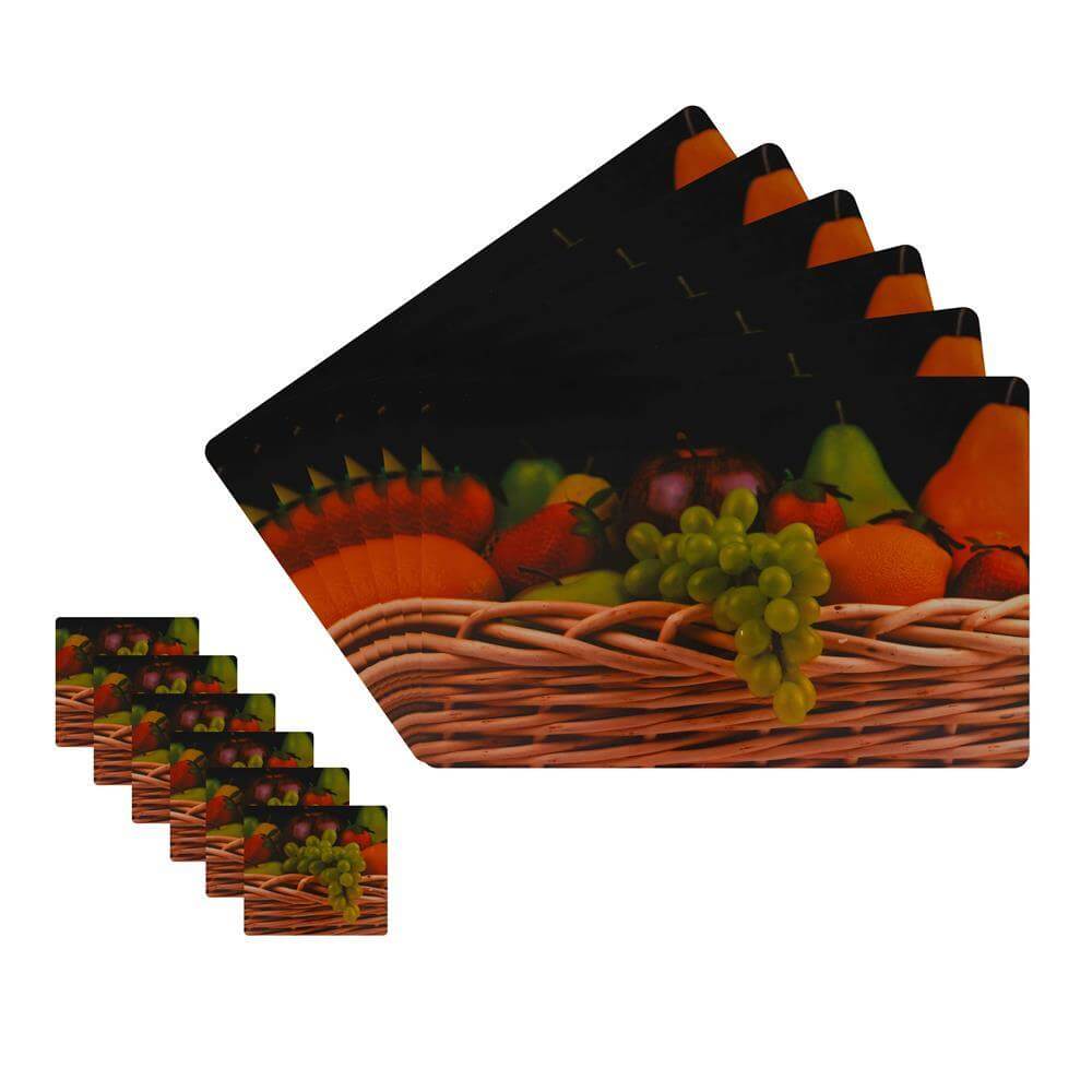 Dining Table Placemats with Coasters, Set of 6, PM22 - Dream Care Furnishings Private Limited