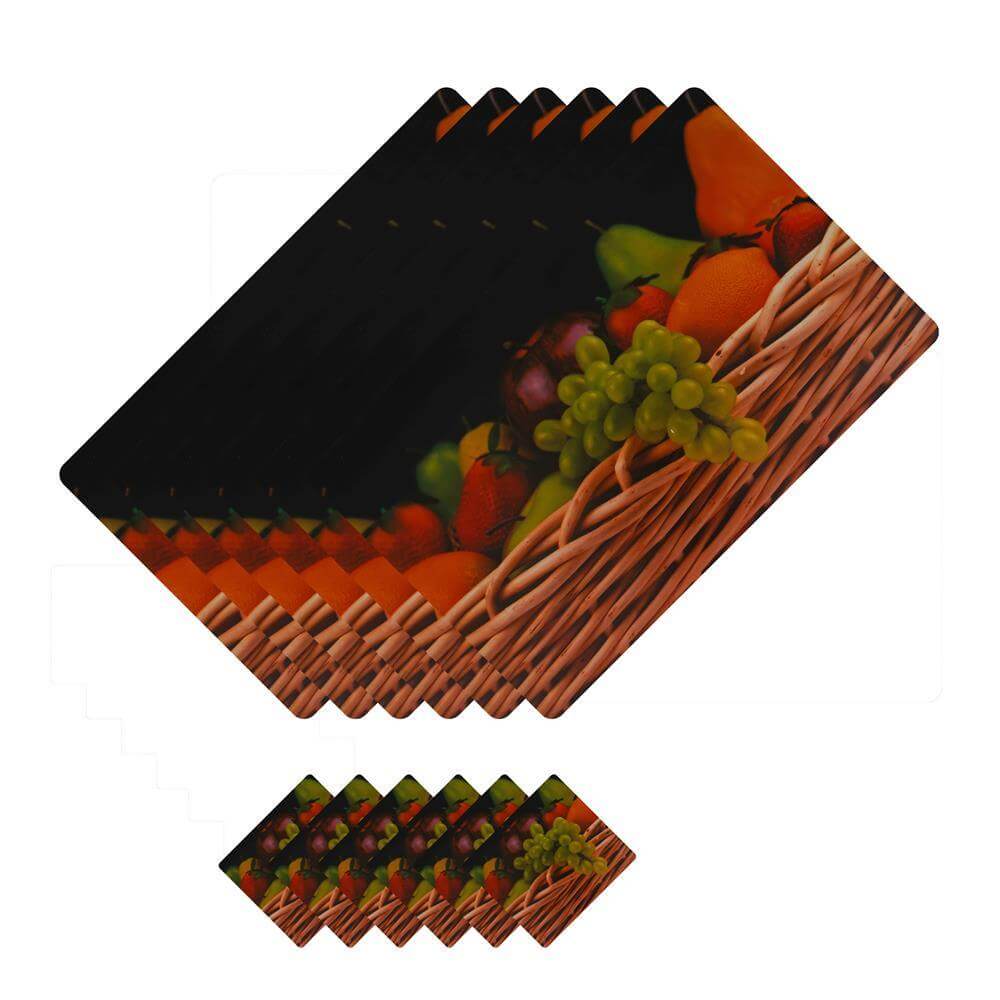 Dining Table Placemats with Coasters, Set of 6, PM22 - Dream Care Furnishings Private Limited