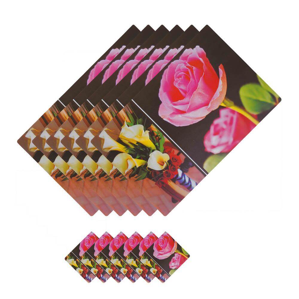 Dining Table Placemats with Coasters, Set of 6, PM24 - Dream Care Furnishings Private Limited
