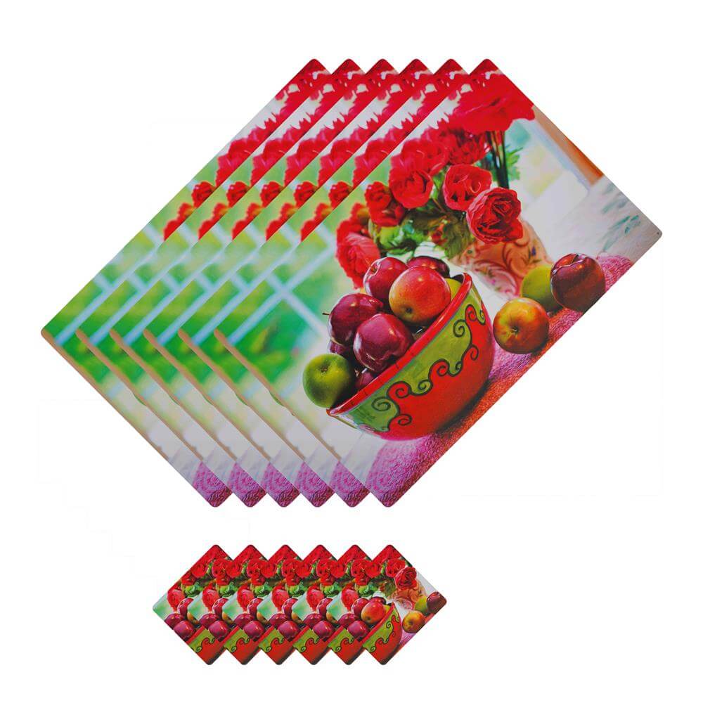 Dining Table Placemats with Coasters, Set of 6, PM41 - Dream Care Furnishings Private Limited