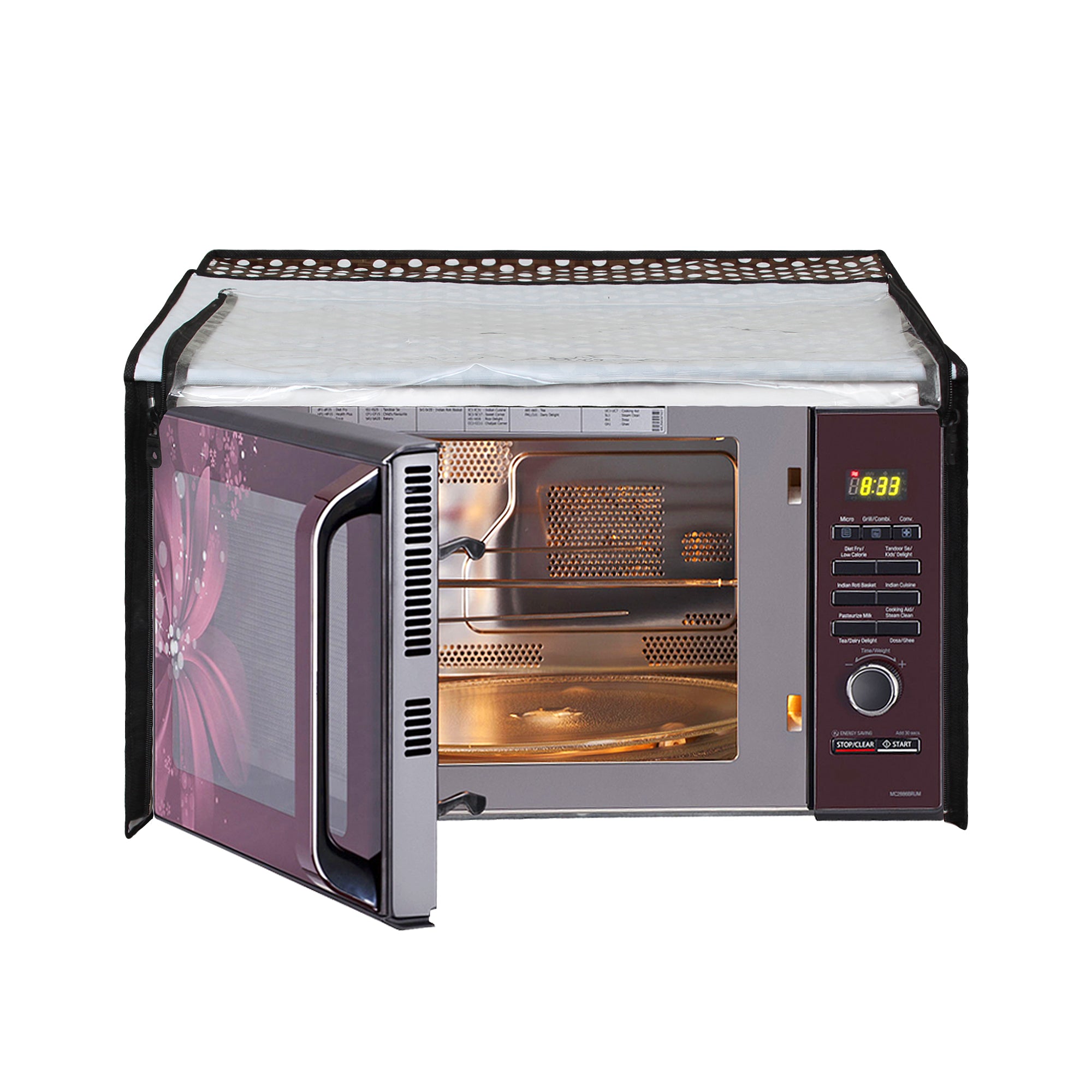 Microwave Oven Cover With Adjustable Front Zipper, SA28 - Dream Care Furnishings Private Limited