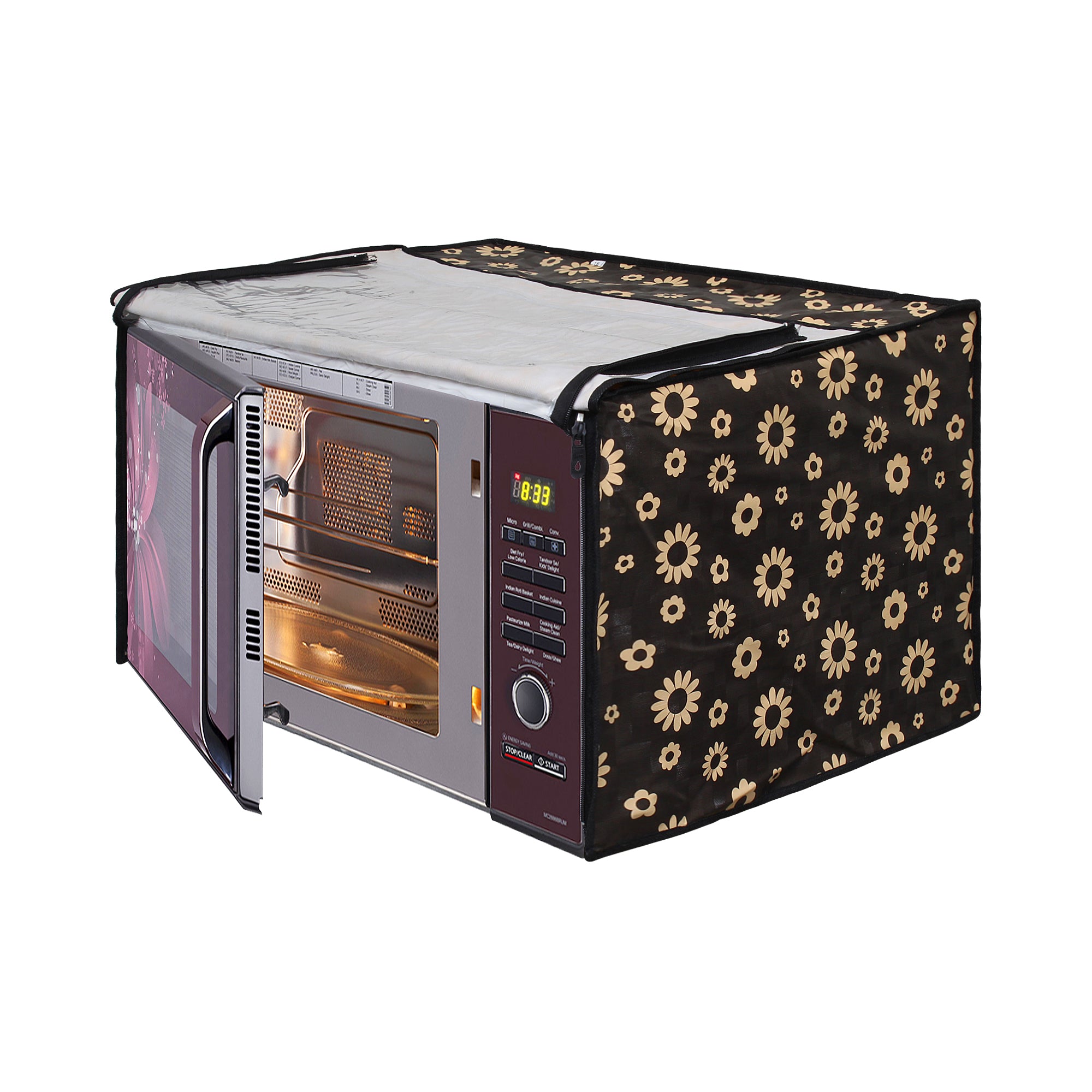 Microwave Oven Cover With Adjustable Front Zipper, SA35 - Dream Care Furnishings Private Limited