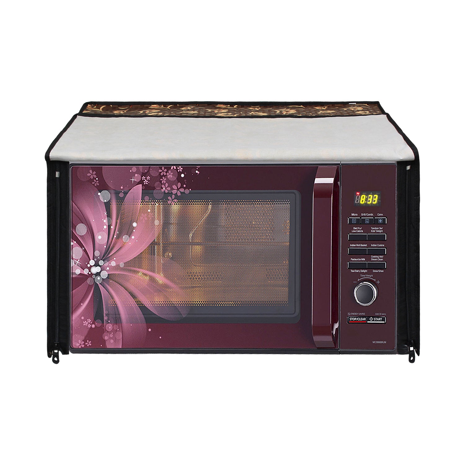 Microwave Oven Cover With Adjustable Front Zipper, SA36 - Dream Care Furnishings Private Limited