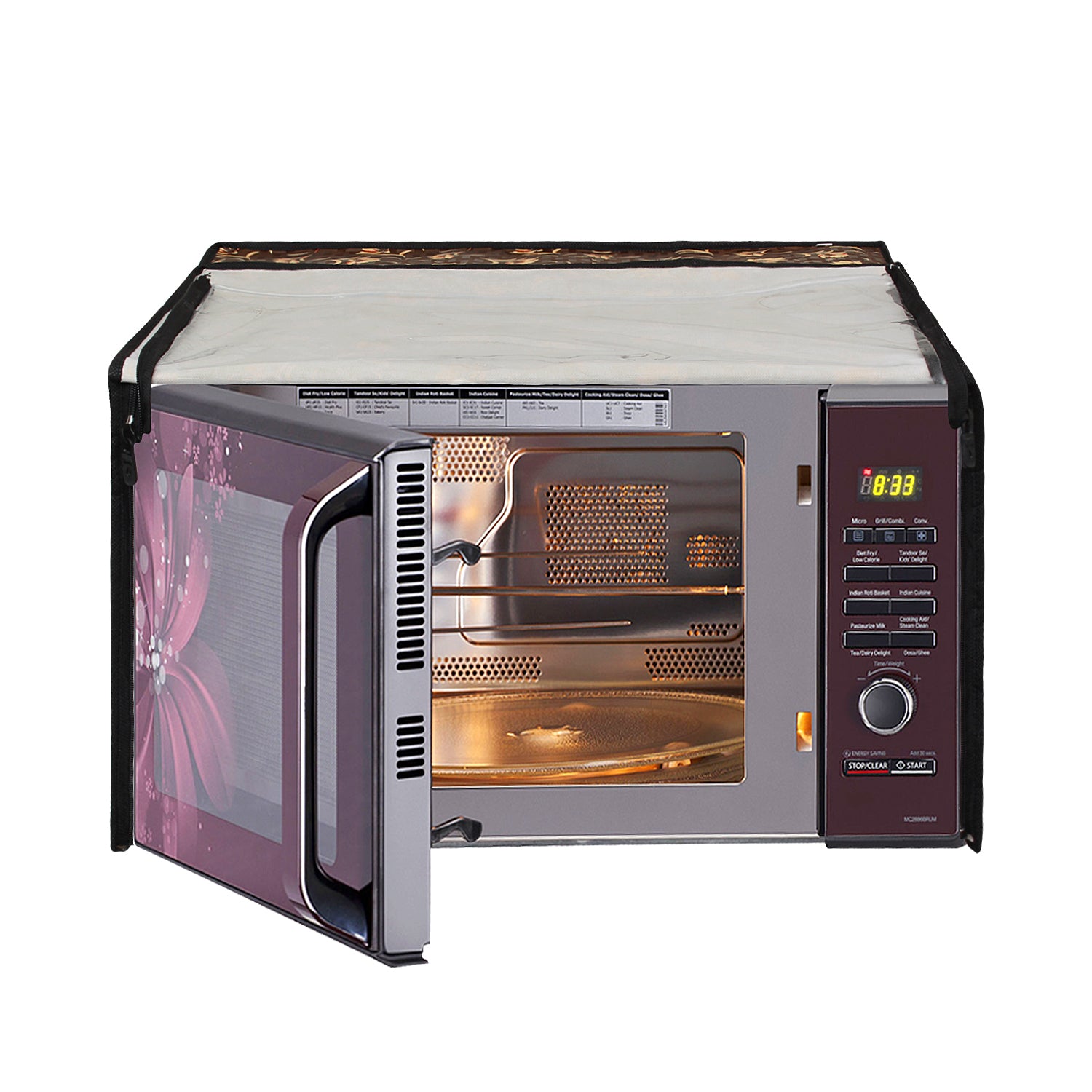 Microwave Oven Cover With Adjustable Front Zipper, SA36 - Dream Care Furnishings Private Limited