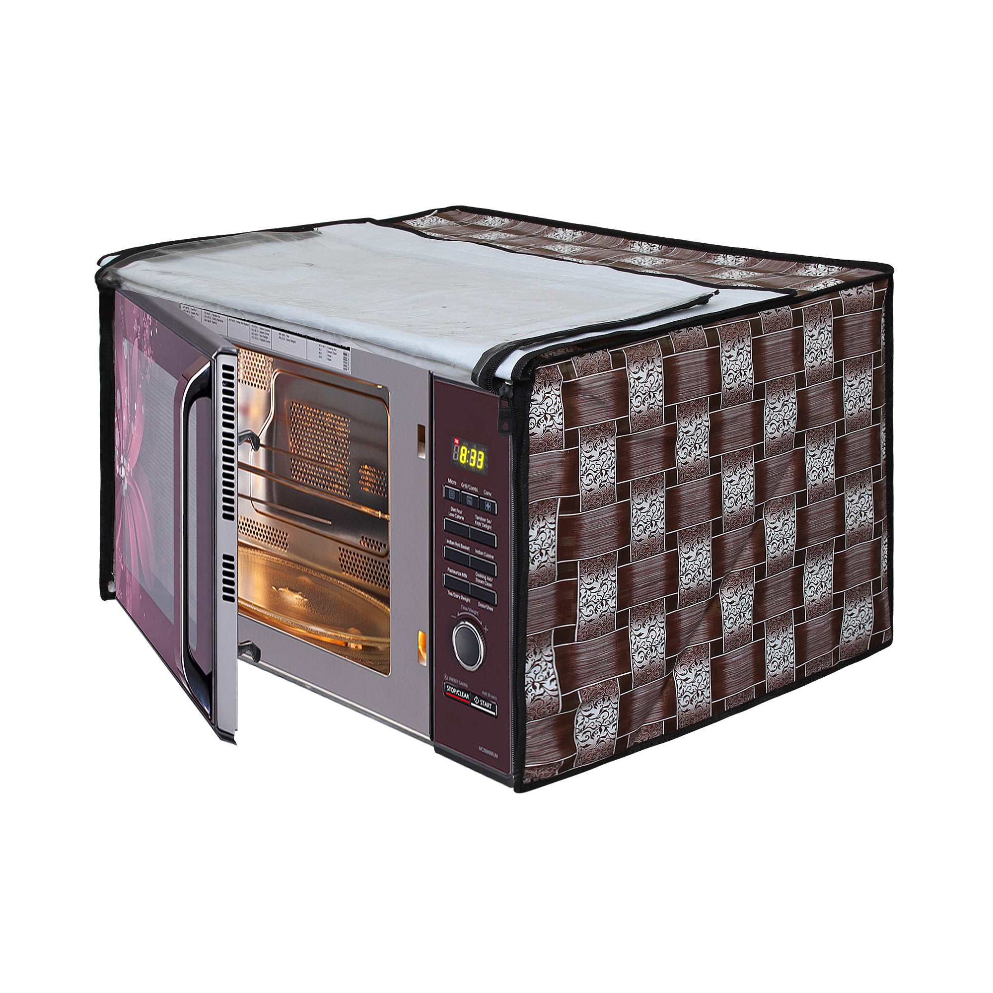 Microwave Oven Cover With Adjustable Front Zipper, SA41 - Dream Care Furnishings Private Limited