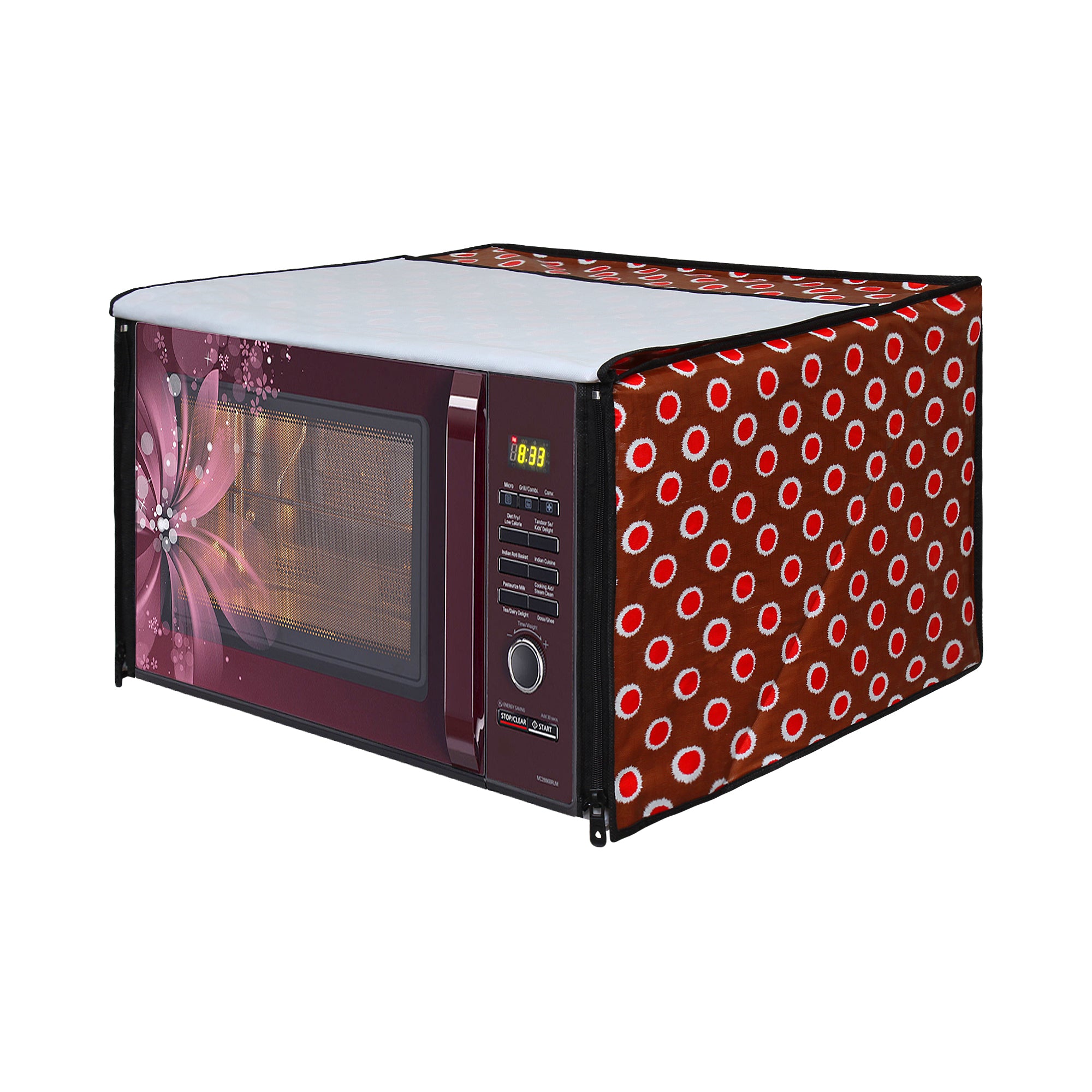 Microwave Oven Cover With Adjustable Front Zipper, SA45 - Dream Care Furnishings Private Limited