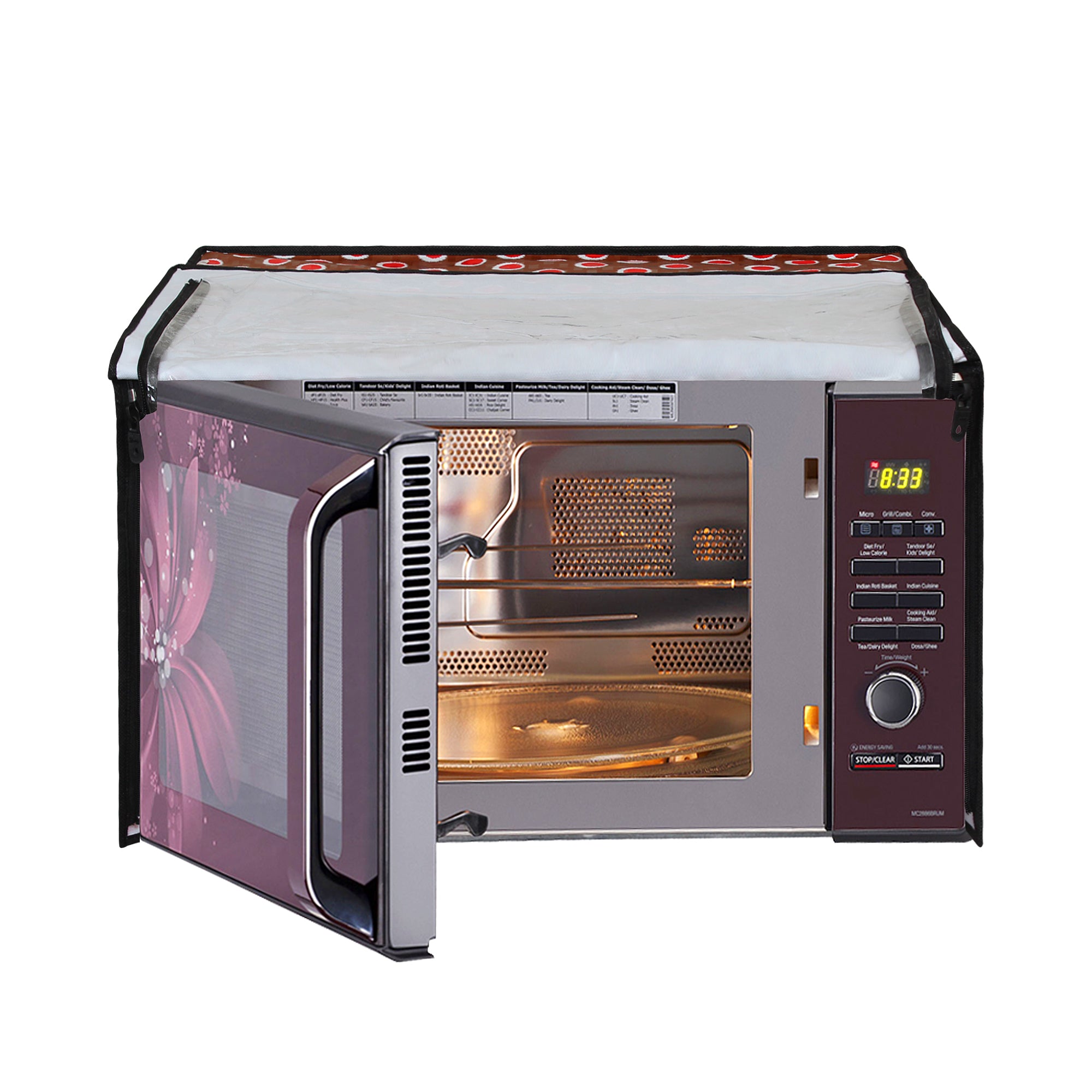 Microwave Oven Cover With Adjustable Front Zipper, SA45 - Dream Care Furnishings Private Limited