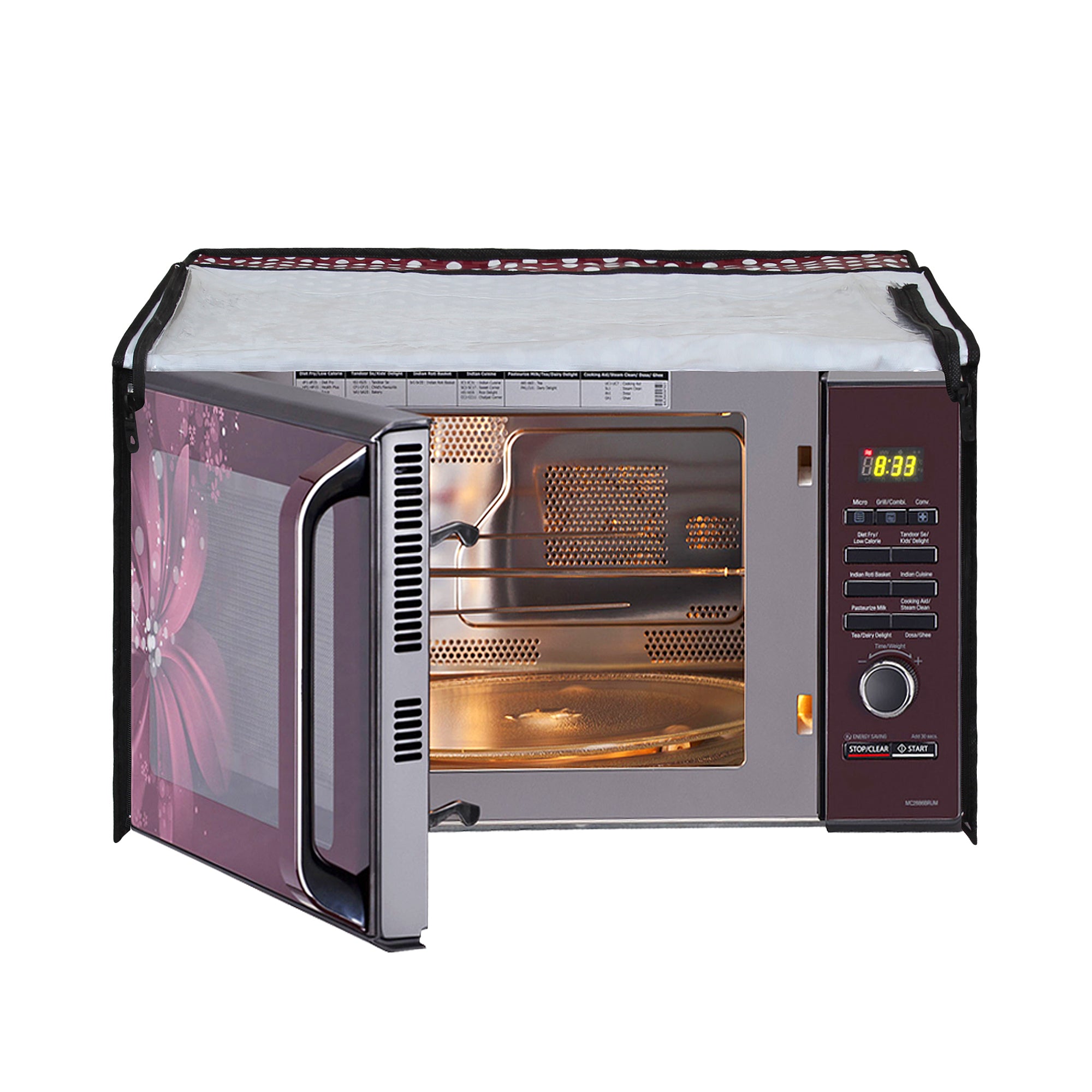 Microwave Oven Cover With Adjustable Front Zipper, SA46 - Dream Care Furnishings Private Limited