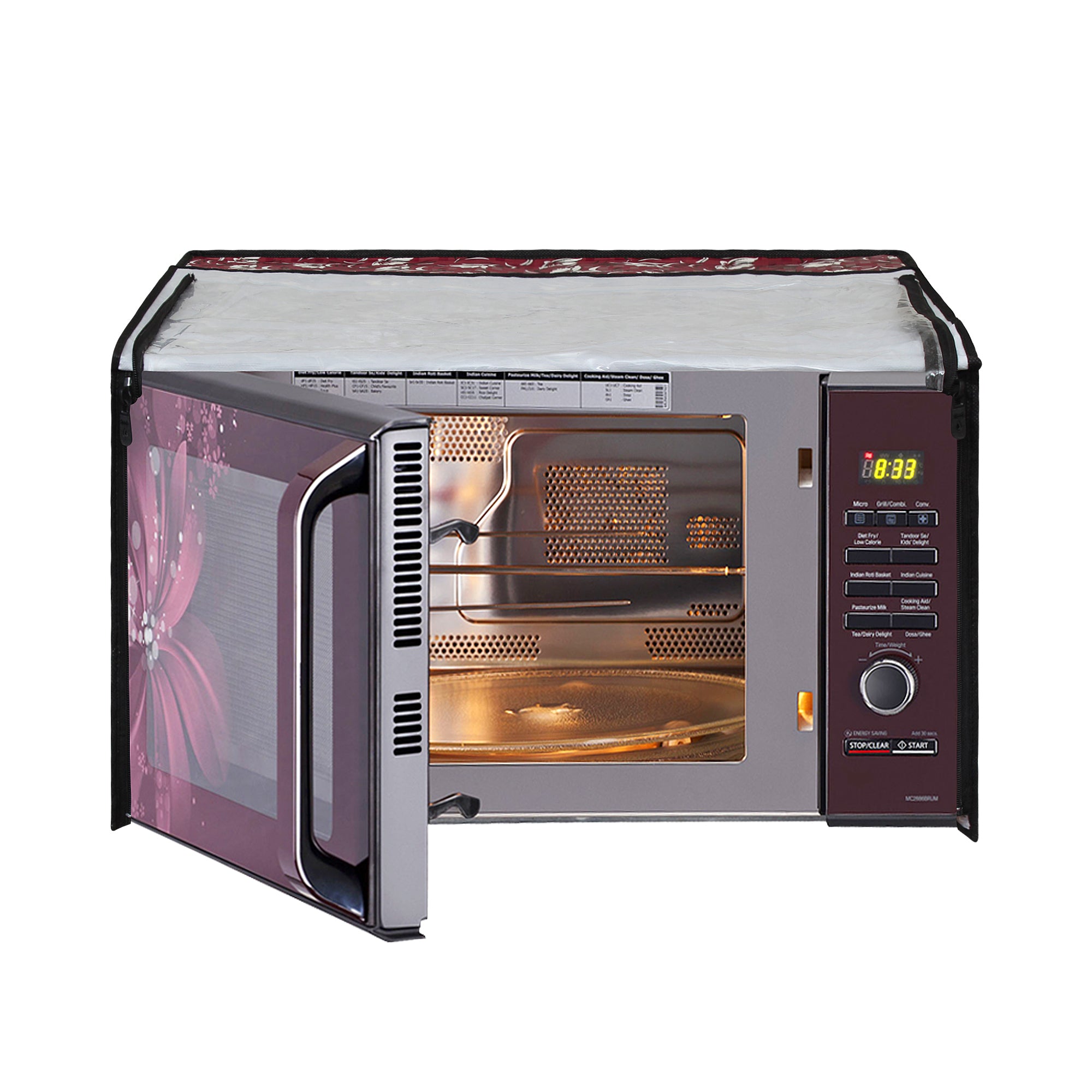 Microwave Oven Cover With Adjustable Front Zipper, SA48 - Dream Care Furnishings Private Limited